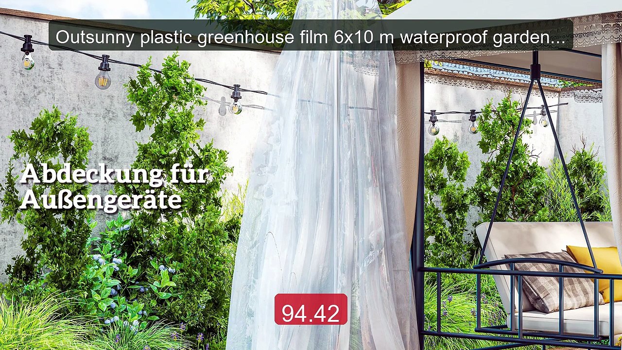 Outsunny plastic greenhouse film 6x10 m waterproof garden film -- Top Pick 2026 | Unbeatable Price!