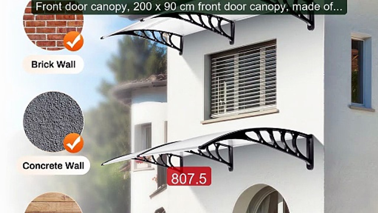 Front door canopy, 200 x 90 cm front door canopy, made of aluminum... -- Best Deal 2026 | Shop Now!