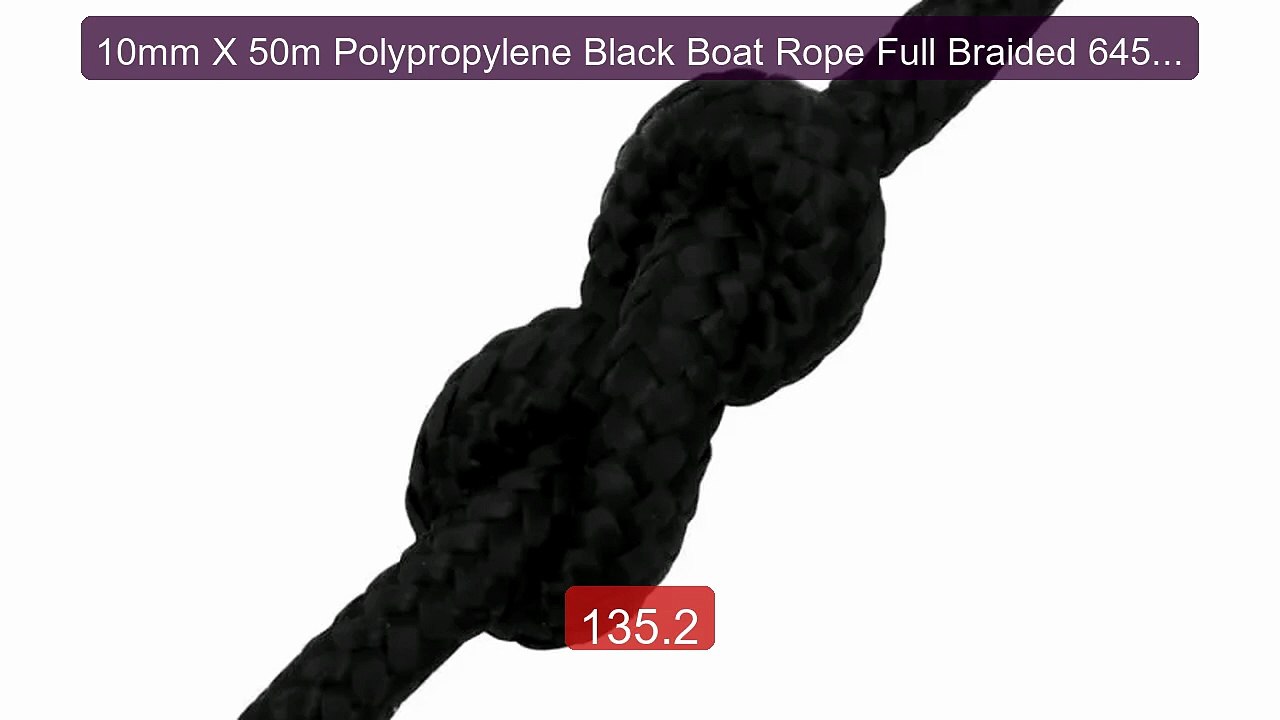 10mm X 50m Polypropylene Black Boat Rope Full Braided 645kg Br... -- Best Buy 2026 | Great Quality!