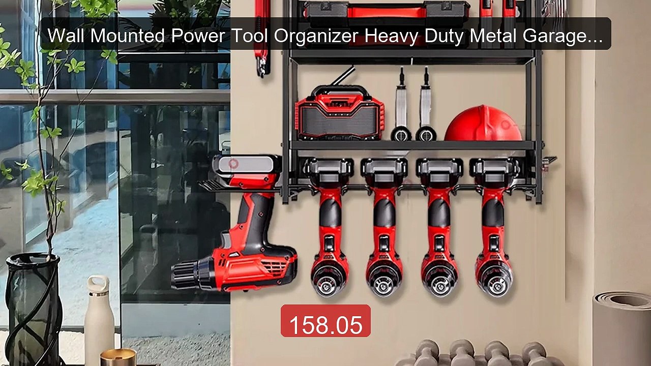 Wall Mounted Power Tool Organizer Heavy Duty Metal Garage Stor... -- Hot Deal 2026 | Limited Offer!