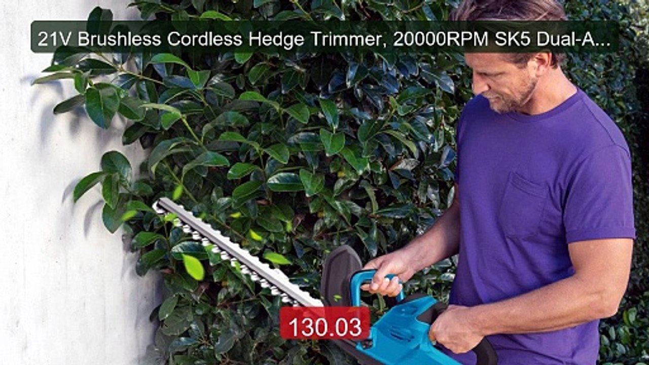 21V Brushless Cordless Hedge Trimmer, 20000RPM SK5 Dual-Actio... -- Amazing Value 2026 | Must Have!