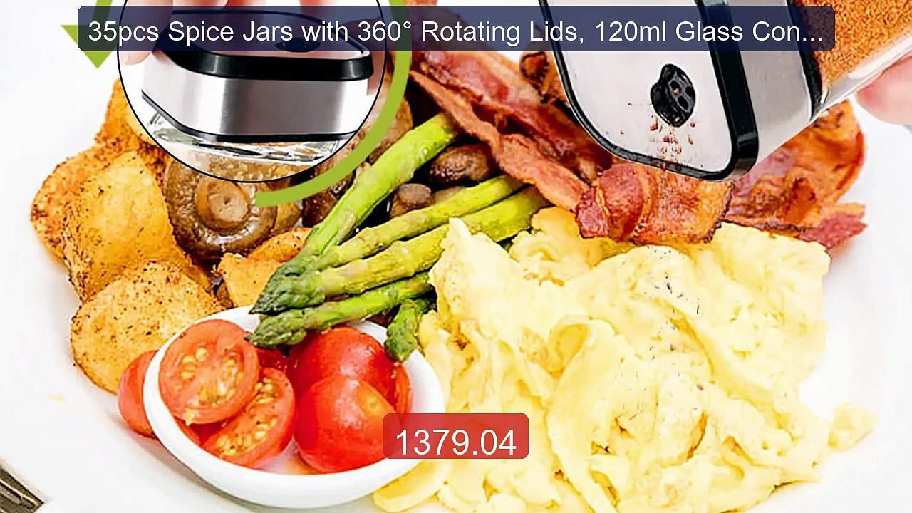 35pcs Spice Jars with 360° Rotating Lids, 120ml Glass Containers, ... -- Best Deal 2026 | Shop Now!