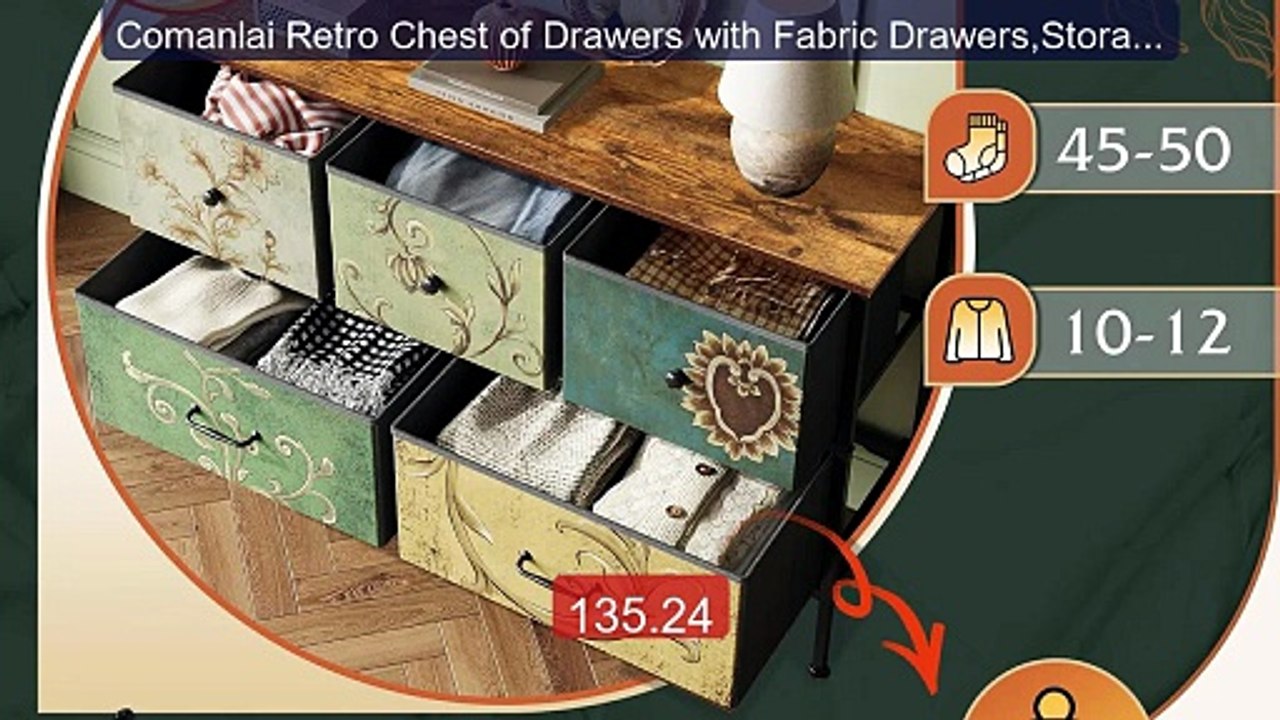 Comanlai Retro Chest of Drawers with Fabric Drawers,Storage Ca... -- Best Buy 2026 | Great Quality!