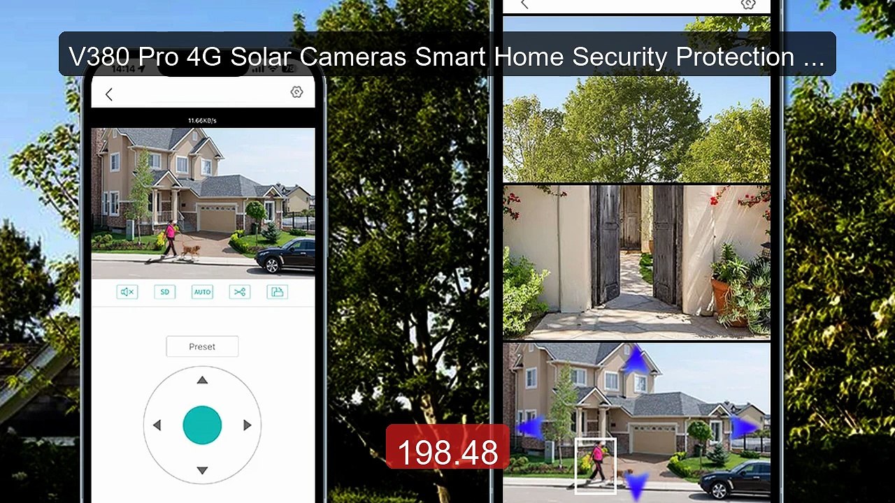 V380 Pro 4G Solar Cameras Smart Home Security P...