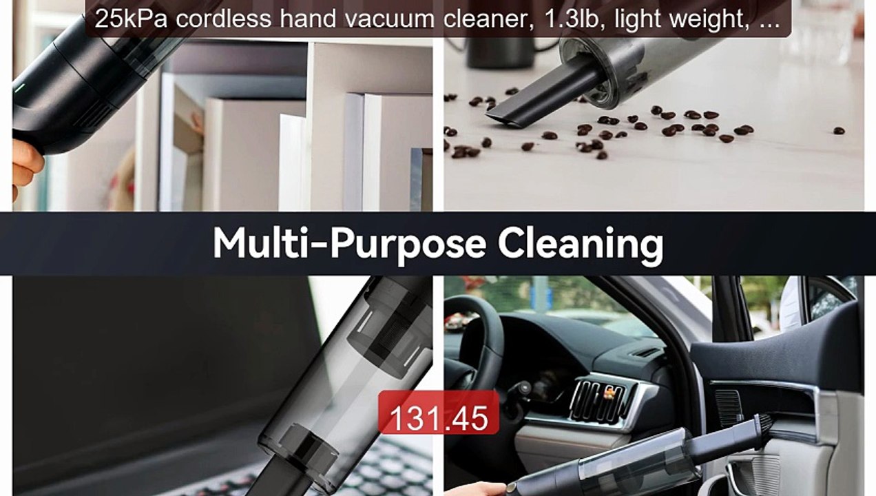 25kPa cordless hand vacuum cleaner, 1.3lb, light weight, ba... -- Top Pick 2026 | Unbeatable Price!