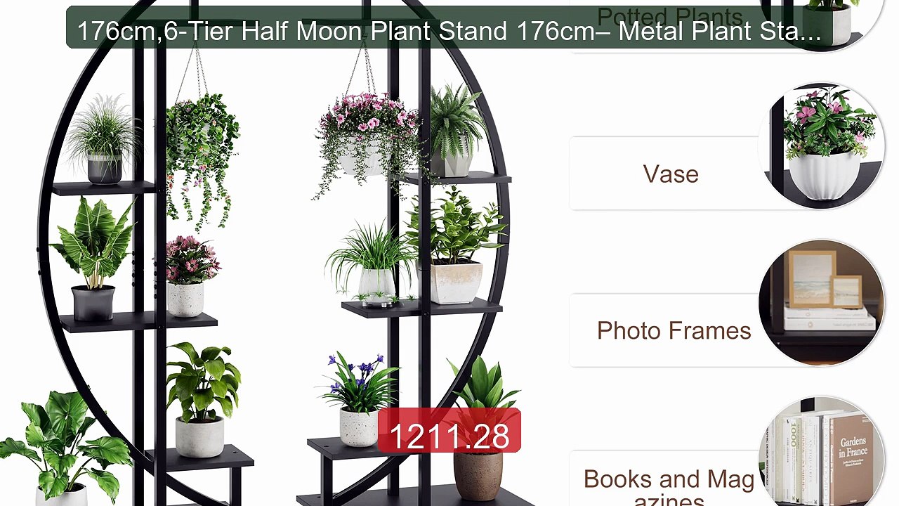 176cm,6-Tier Half Moon Plant Stand 176cm– Metal Plant Stand In... -- Best Buy 2026 | Great Quality!