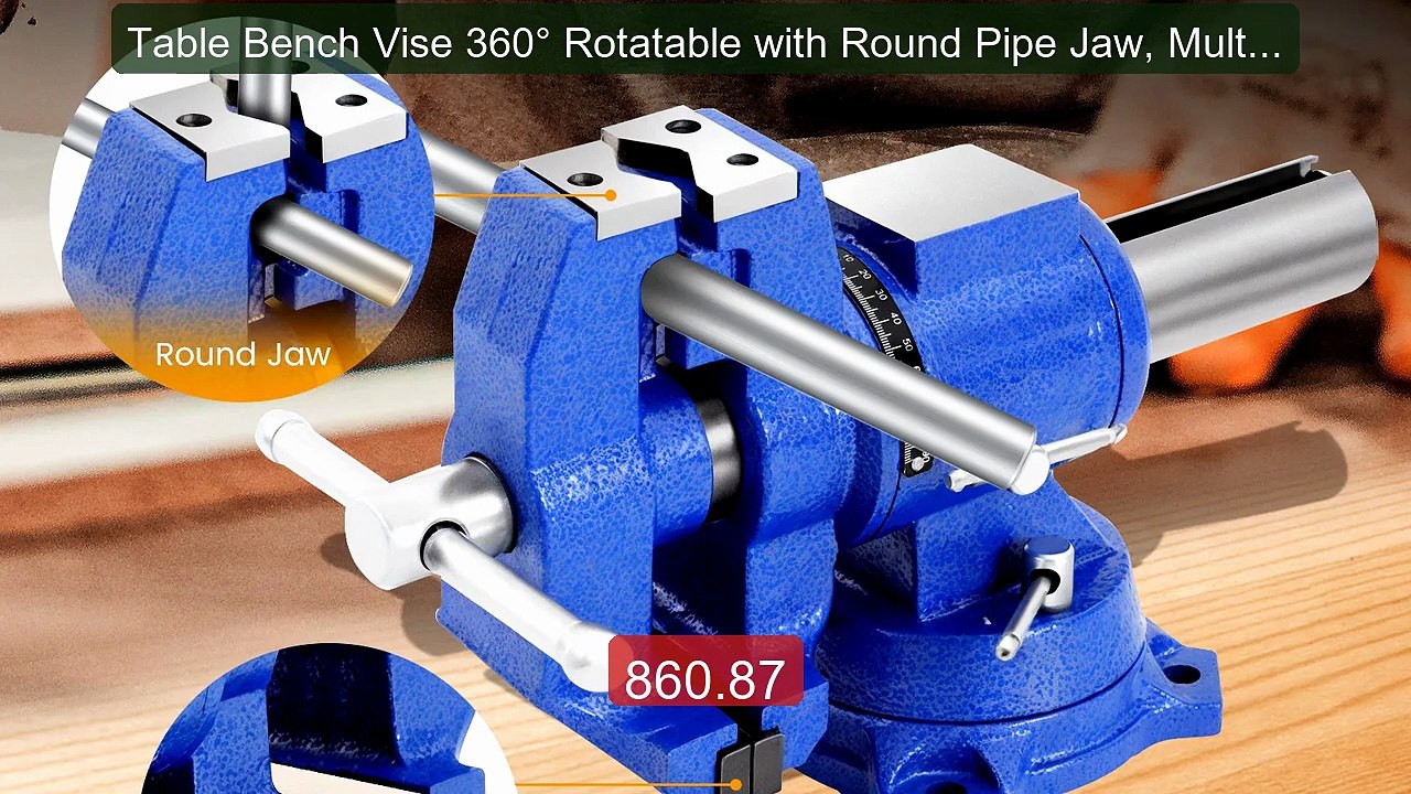 Table Bench Vise 360° Rotatable with Round Pipe Jaw, Multi-Pur... -- Best Buy 2026 | Great Quality!