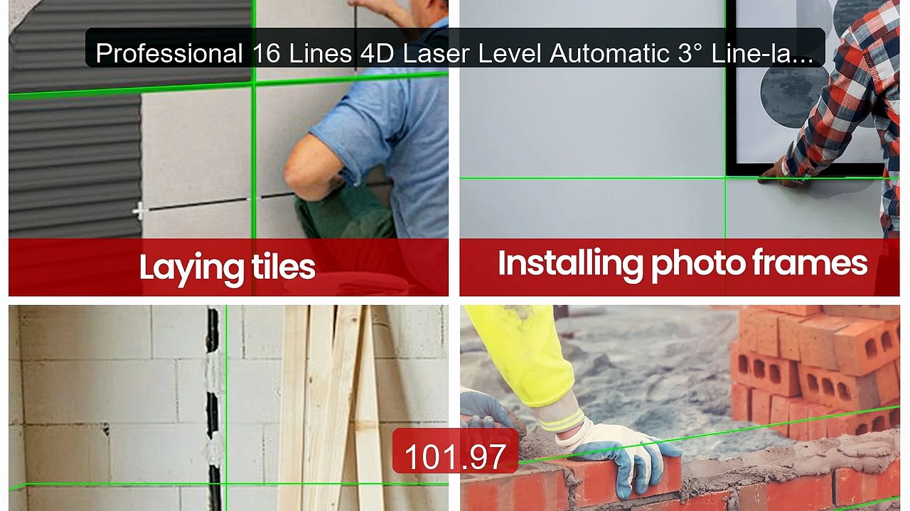 Professional 16 Lines 4D Laser Level Automatic 3° Line-layi... -- Top Pick 2026 | Unbeatable Price!