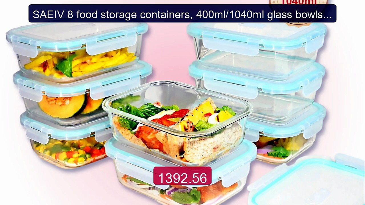 SAEIV 8 food storage containers, 400ml/1040ml glass bowls, ... -- Top Pick 2026 | Unbeatable Price!