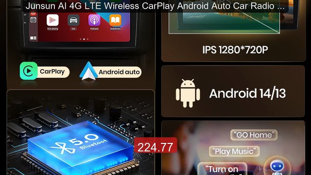 Junsun AI 4G LTE Wireless CarPlay Android Auto Car Radio For B... Hot Deal 2026 | Limited Offer!