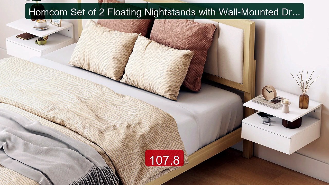 Homcom Set of 2 Floating Nightstands with Wall-Mounted Drawer... -- Amazing Value 2026 | Must Have!