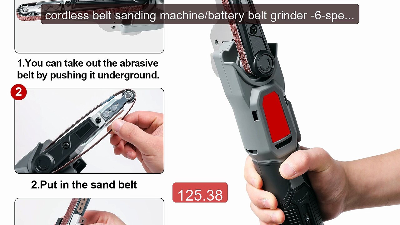 cordless belt sanding machine/battery belt grinder -6-speed 3... -- Amazing Value 2026 | Must Have!