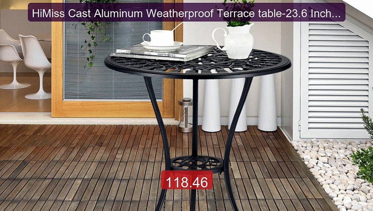HiMiss Cast Aluminum Weatherproof Terrace table-23.6 Inch Roun... -- Hot Deal 2026 | Limited Offer!