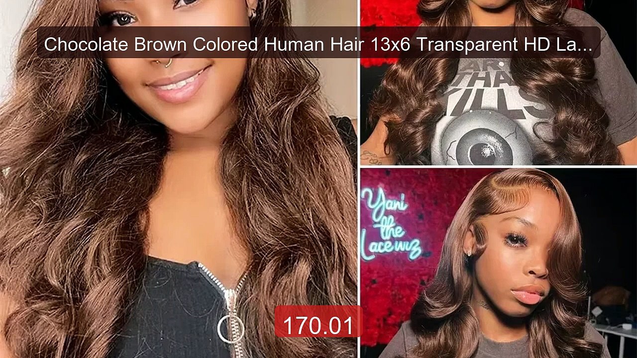 Chocolate Brown Colored Human Hair 13x6 Transparent HD Lace F... -- Amazing Value 2026 | Must Have!