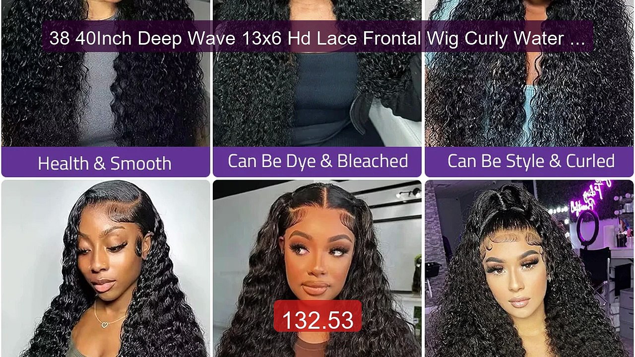 38 40Inch Deep Wave 13x6 Hd Lace Frontal Wig Curly Water Wave Human... -- Top Rated 2026 | Buy Now!