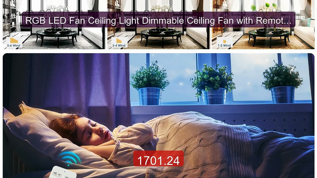 RGB LED Fan Ceiling Light Dimmable Ceiling Fan with Remote ... -- Top Pick 2026 | Unbeatable Price!