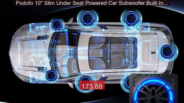 Podofo 10 Slim Under Seat Powered Car Subwoofer Built-In Amplifier... Top Rated 2026 | Buy Now!