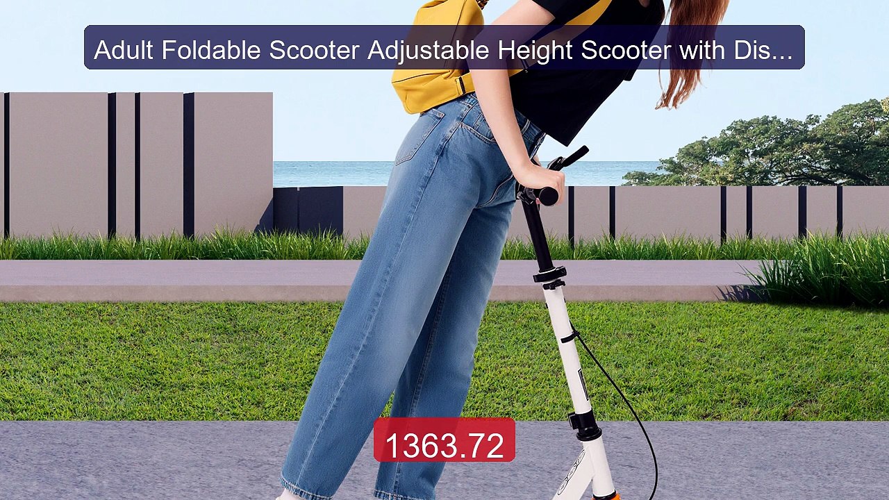 Adult Foldable Scooter Adjustable Height Scooter with Disc Brake 1... -- Best Deal 2026 | Shop Now!