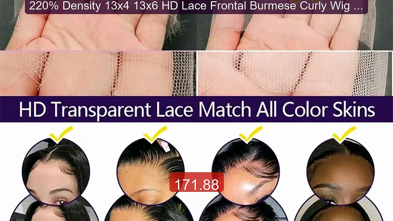 220% Density 13x4 13x6 HD Lace Frontal Burmese Curly Wig Natural Co... -- Top Rated 2026 | Buy Now!