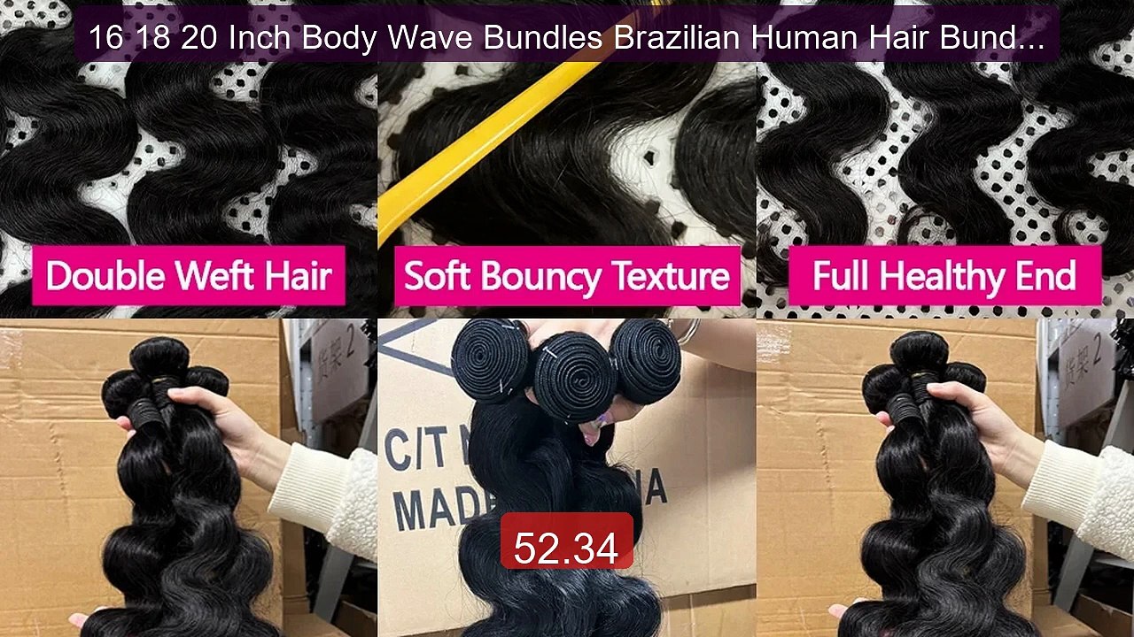 16 18 20 Inch Body Wave Bundles Brazilian Human Hair Bundles 1/3/4 ... -- Top Rated 2026 | Buy Now!
