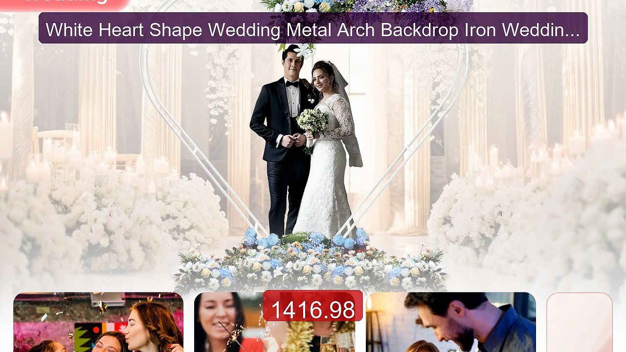 White Heart Shape Wedding Metal Arch Backdrop Iron Wedding Ev... -- Amazing Value 2026 | Must Have!