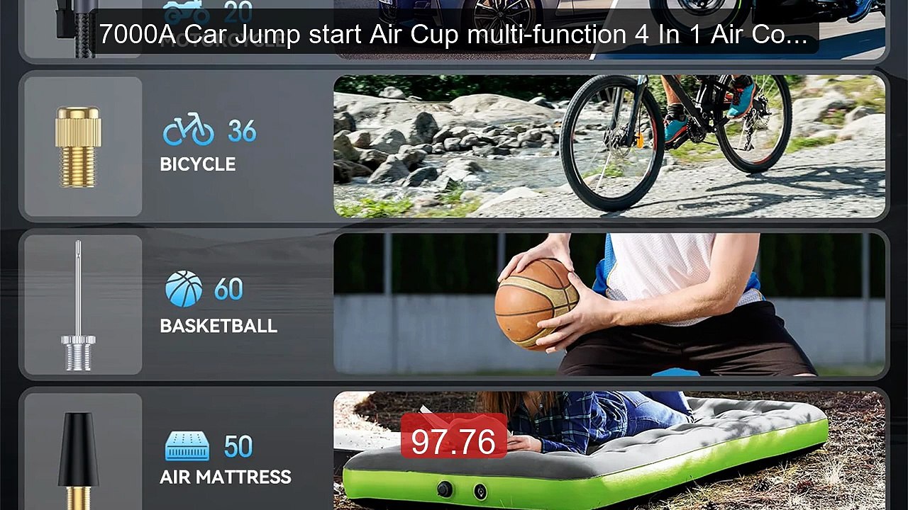 7000A Car Jump start Air Cup multi-function 4 In 1 Air Comp... -- Top Pick 2026 | Unbeatable Price!