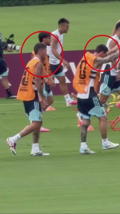 Messi y De Paul, inseparables en el entrenamiento de Argentina