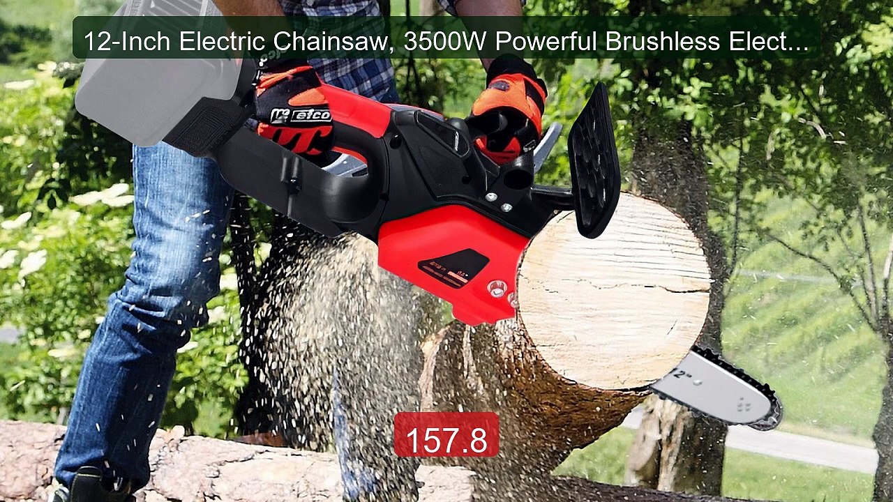 12-Inch Electric Chainsaw, 3500W Powerful Brushless Electric C... -- Hot Deal 2026 | Limited Offer!
