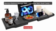 Bamboo Bathtub Storage Rack, Adjustable Bath Shelf Caddy Tray With... -- Best Deal 2026 | Shop Now!