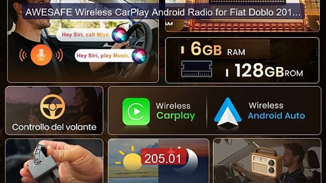 AWESAFE Wireless CarPlay Android Radio for Fiat Doblo 2015-2019 wi... Best Deal 2026 | Shop Now!