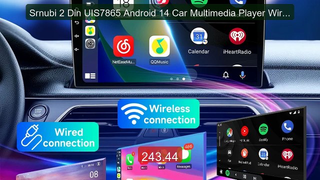 Srnubi 2 Din UIS7865 Android 14 Car Multimedia Player Wireless... Best Buy 2026 | Great Quality!