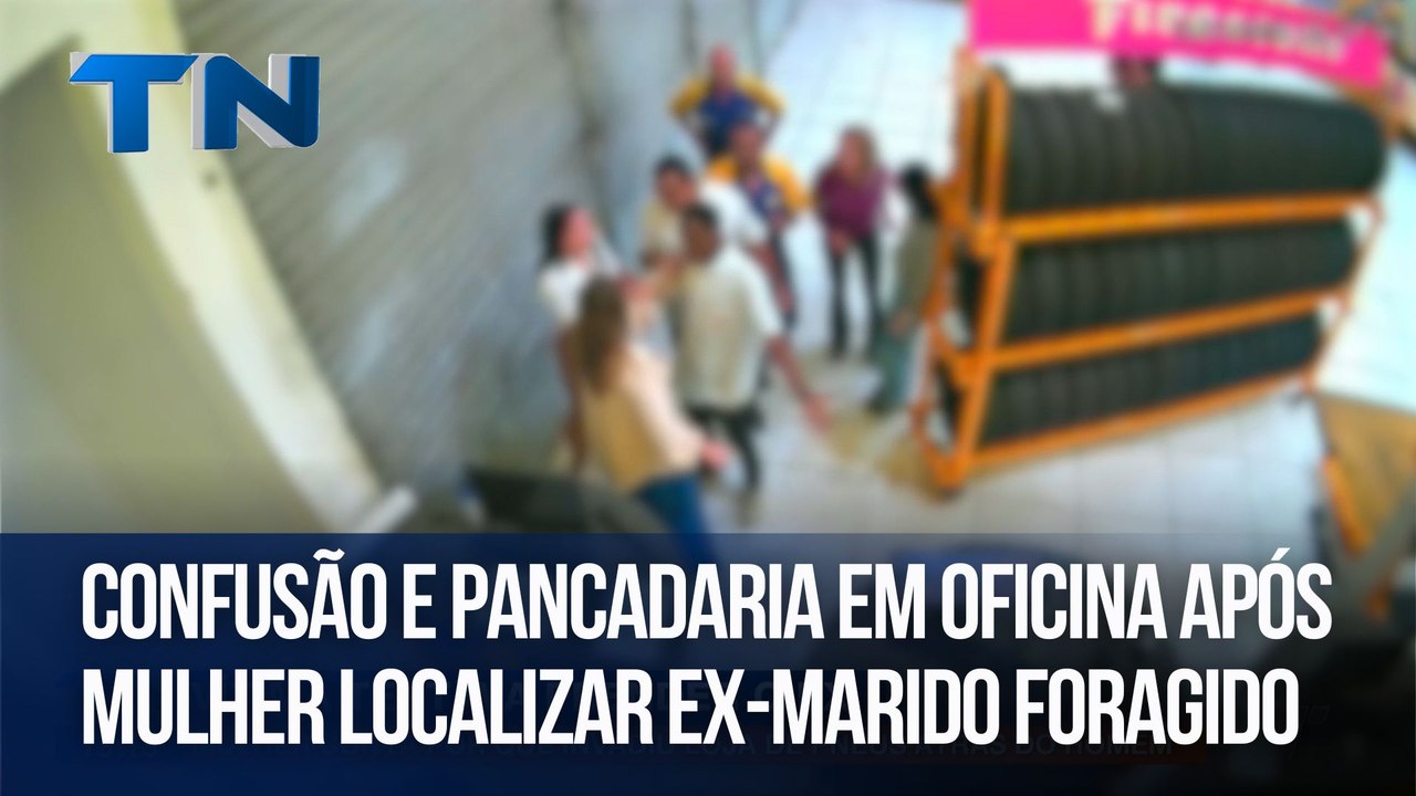 Confusão e pancadaria em oficina após mulher localizar ex-marido foragido