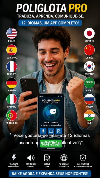 Você pode aprender 12 idiomas com um único aplicativo! 🌍📱