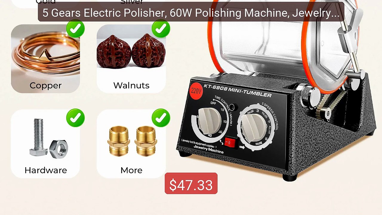 5 Gears Electric Polisher, 60W Polishing Machine, Jewelry Rotary Po... -- Top Rated 2026 | Buy Now!
