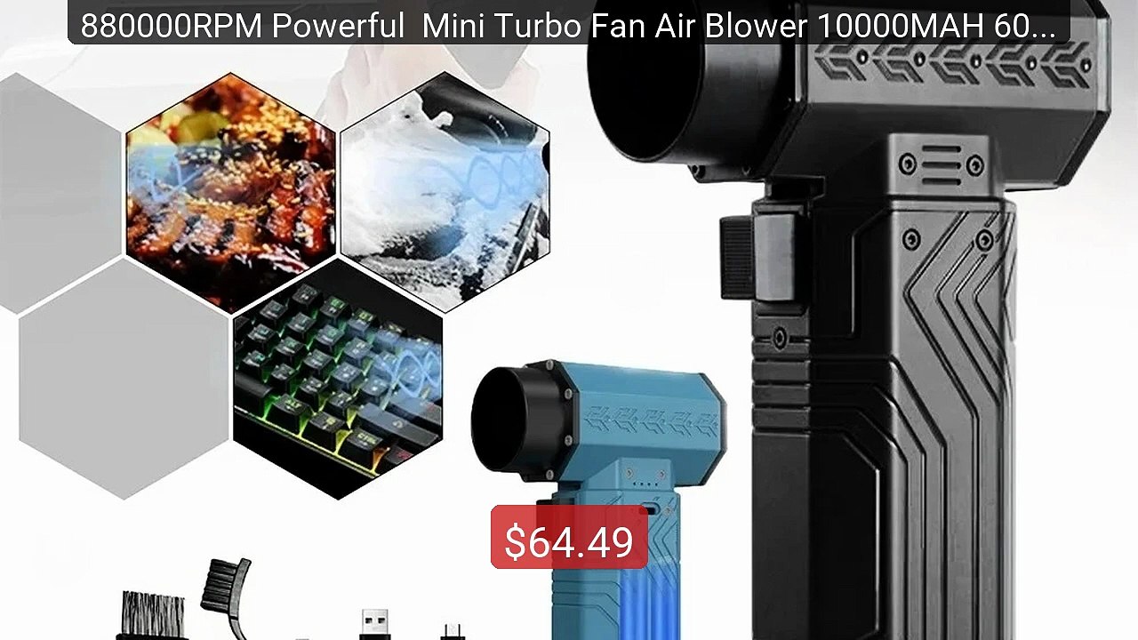 880000RPM Powerful  Mini Turbo Fan Air Blower 10000MAH 600g... -- Top Pick 2026 | Unbeatable Price!