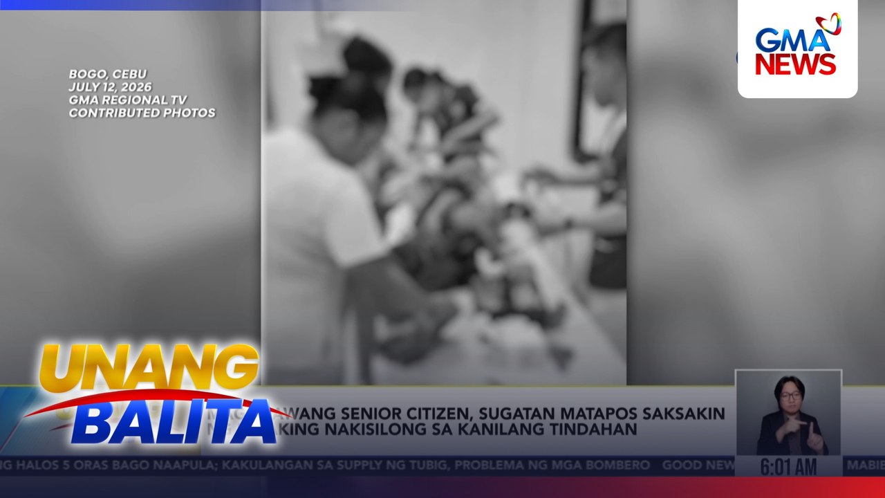 Mag-asawang senior citizen, sugatan matapos saksakin ng lalaking nakisilong sa kanilang tindahan | Unang Balita
