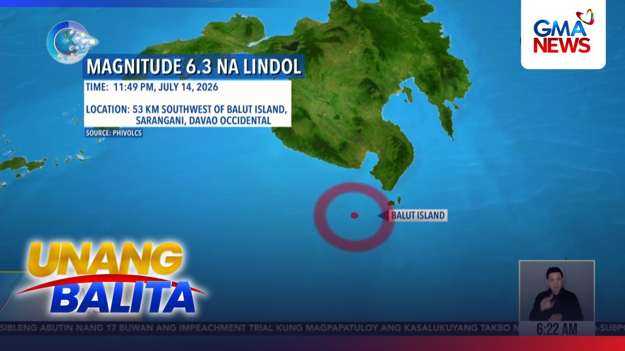 Babala ng tsunami, inilabas ng PHIVOLCS kagabi kasunod ng lindol sa Davao Occ. | Unang Balita