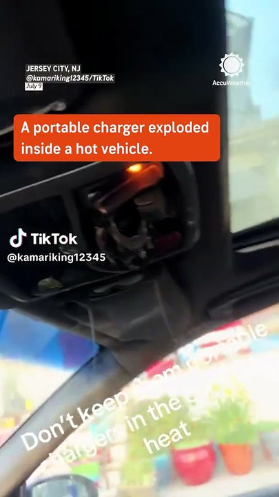 Portable charger explodes inside hot car