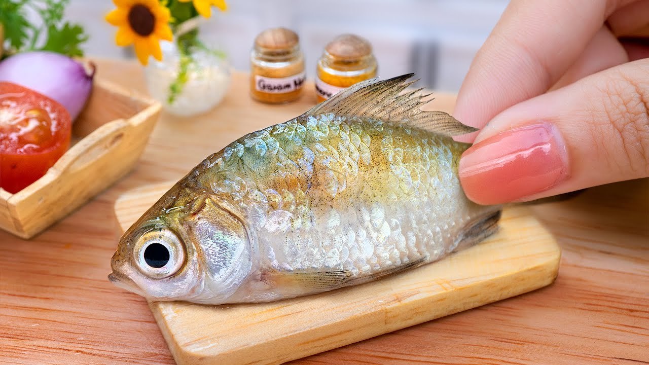 Delicious Fish Recipe Idea 🐟 Cooking Tasty Fish Fry Masala in Miniature Kitchen with Mini Yummy