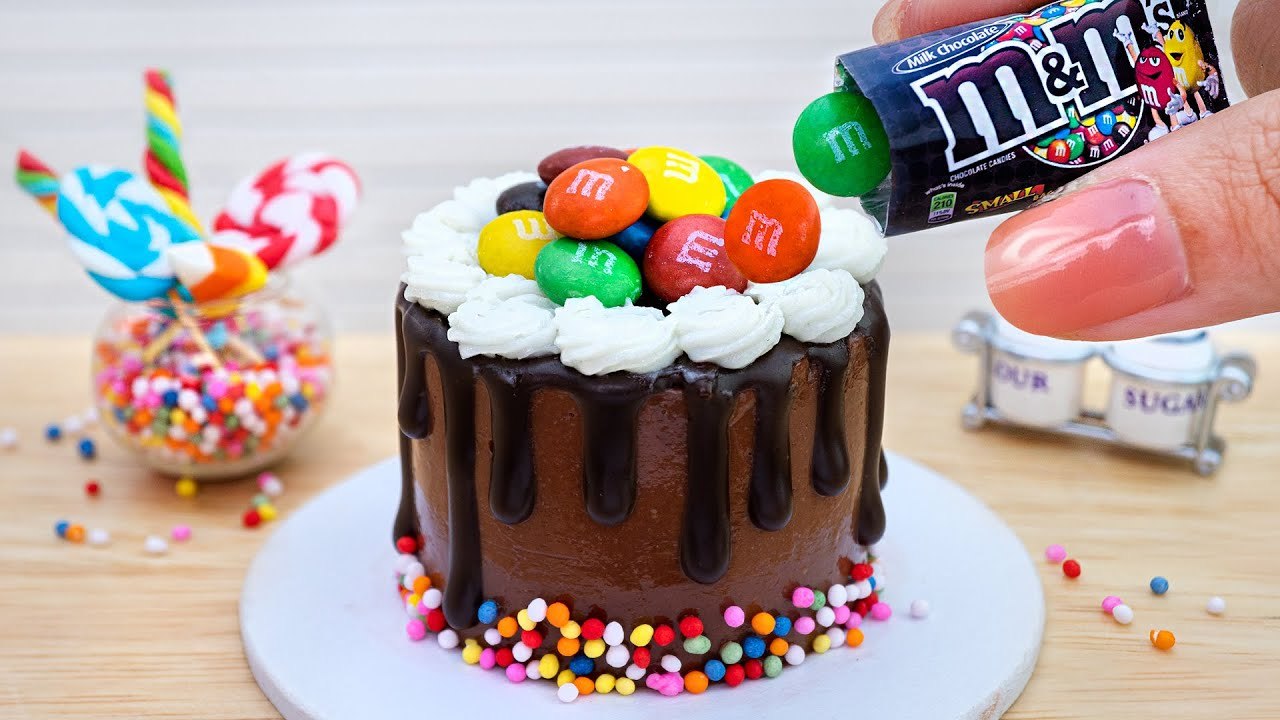 Perfect Miniature Chocolate Cake Decorating Idea with M&M Candy 🎂 Mini Yummy Sweet Cake Recipe