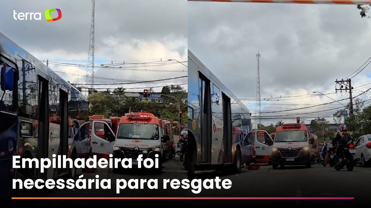 Mulher fica presa sob ônibus após ser atropelada em São Bernardo do Campo
