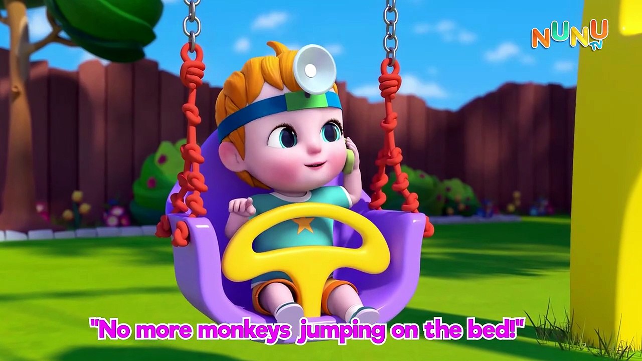 🐒 Five Little Monkeys Jumping On The Bed 🙉  | NuNu Tv Nursery Rhymes & Kids Songs