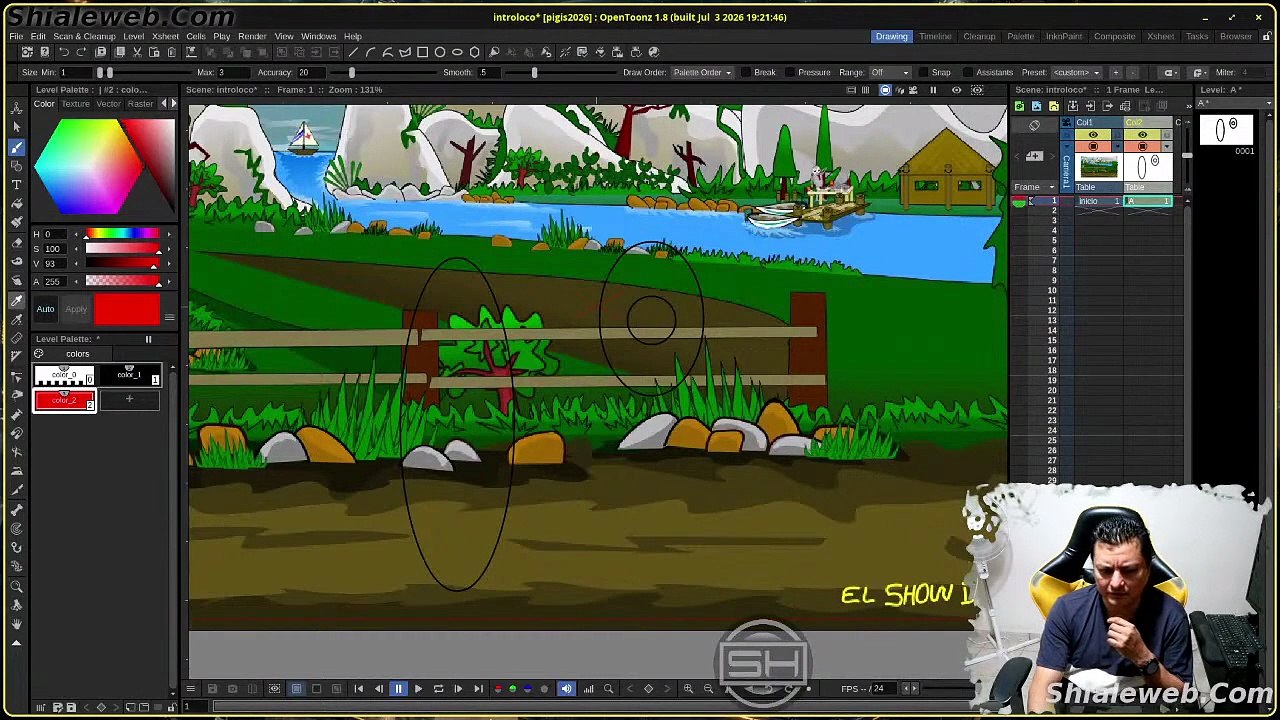 Dibujando en opentoonz un rato para animar en l...