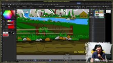 Dibujando en opentoonz un rato para animar en linux open source #caricatura #anime #cartoons