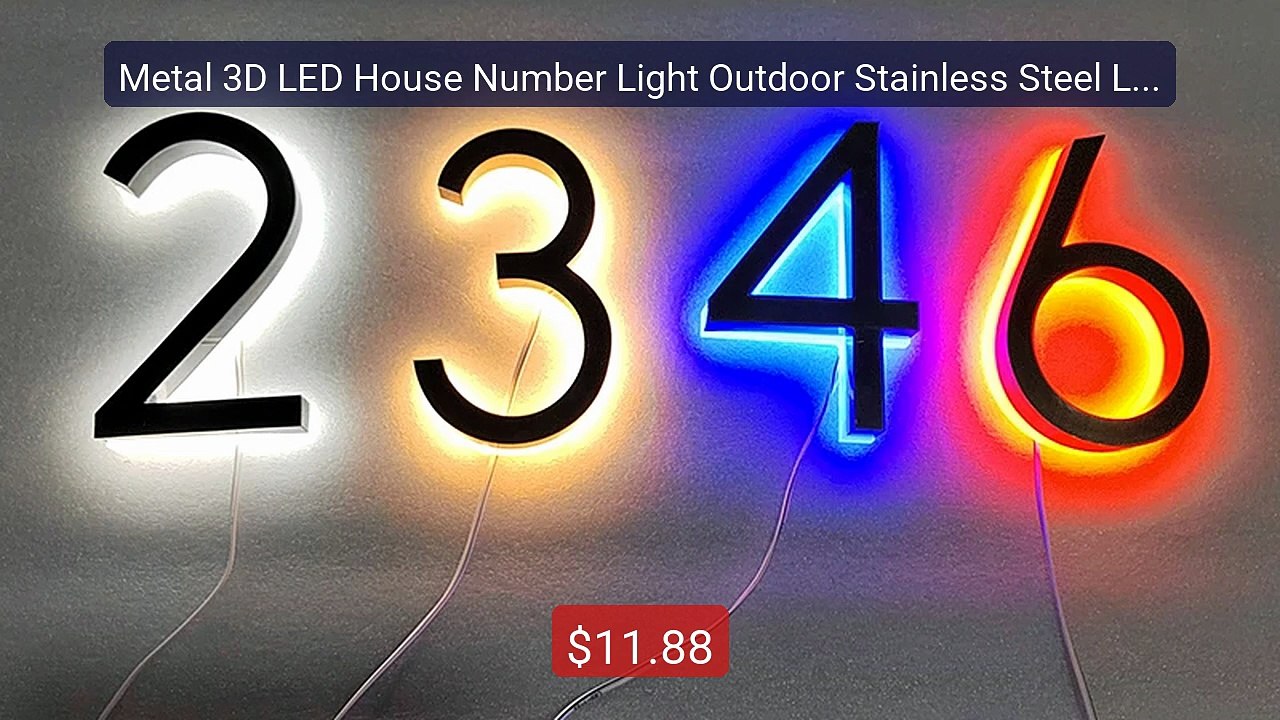 Metal 3D LED House Number Light Outdoor Stainless Steel Lig... -- Top Pick 2026 | Unbeatable Price!