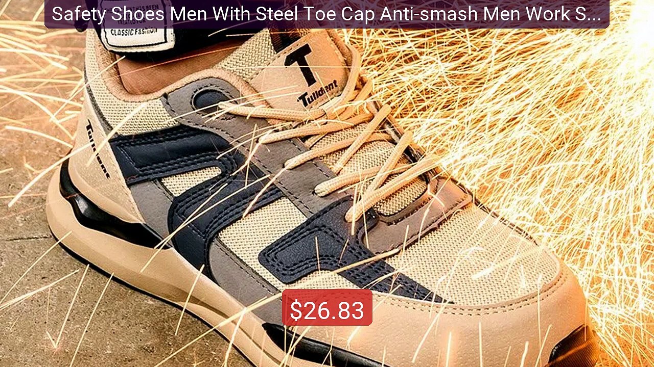 Safety Shoes Men With Steel Toe Cap Anti-smash Men Work Shoes Snea... -- Best Deal 2026 | Shop Now!
