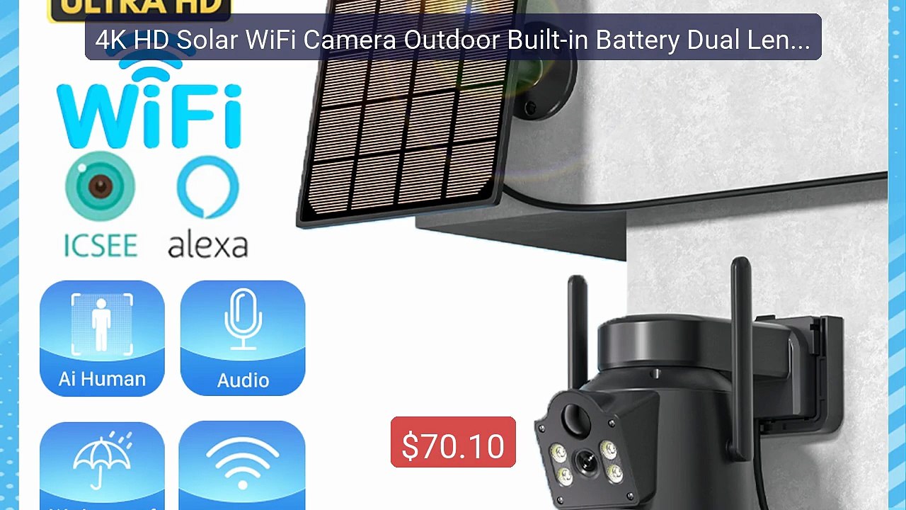 4K HD Solar WiFi Camera Outdoor Built-in Battery Dual Lens Rec... -- Hot Deal 2026 | Limited Offer!