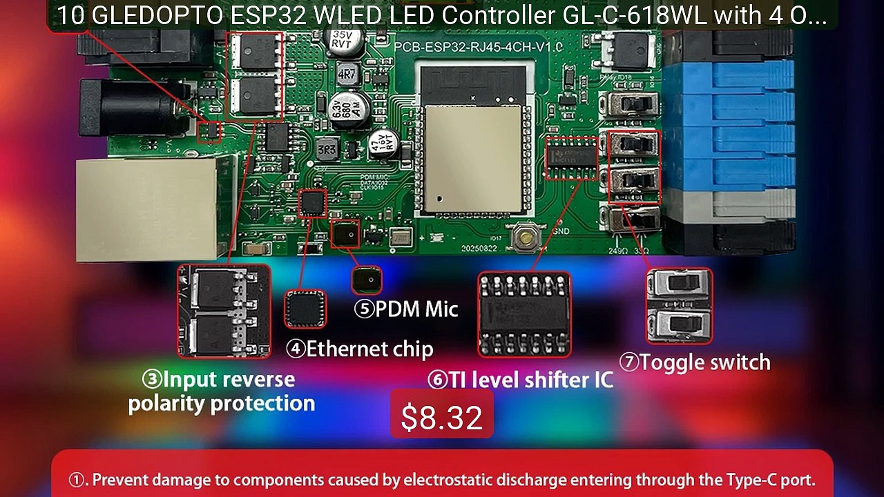 10 GLEDOPTO ESP32 WLED LED Controller GL-C-618WL with 4 Output... -- Best Buy 2026 | Great Quality!