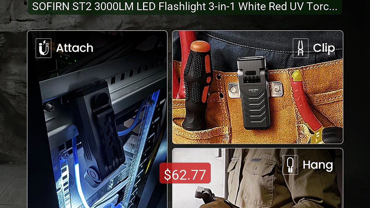 SOFIRN ST2 3000LM LED Flashlight 3-in-1 White Red UV Torch Magneti... -- Best Deal 2026 | Shop Now!