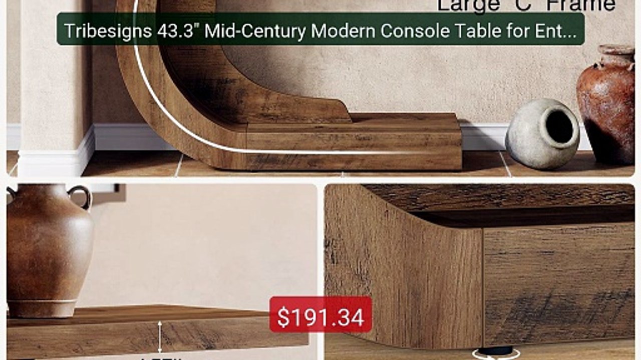 Tribesigns 43.3" Mid-Century Modern Console Table for Entryway... -- Best Buy 2026 | Great Quality!